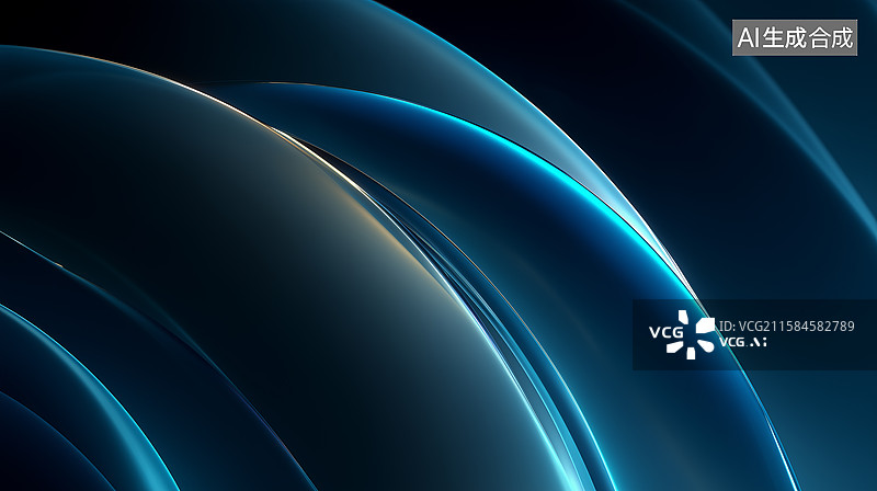 【AI数字艺术】科幻抽象流体弧形艺术图片素材