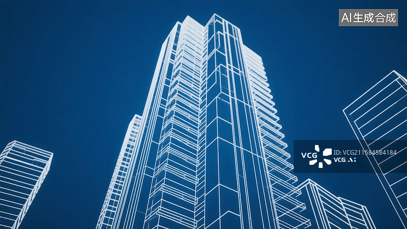 【AI数字艺术】高楼建筑线条图图片素材