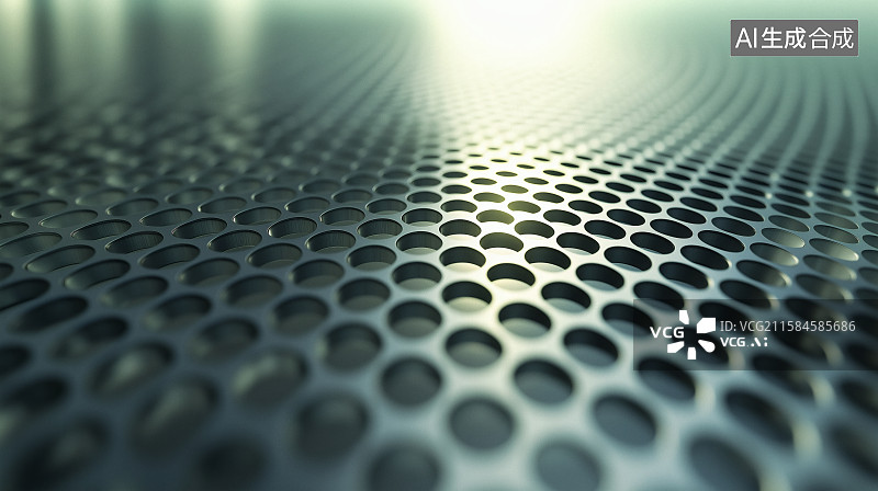 【AI数字艺术】六边形蜂窝状金属镂空工业背景图片素材