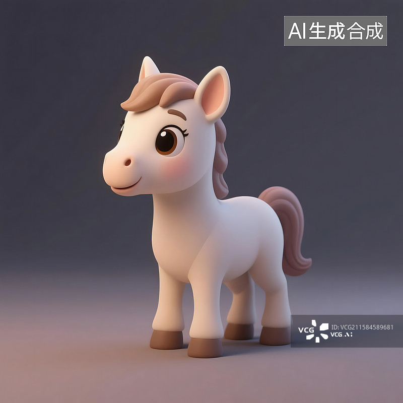 【AI数字艺术】卡通3d马，小马，马类图片素材