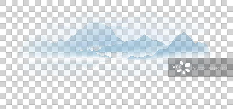 水墨渐变山脉元素图片素材