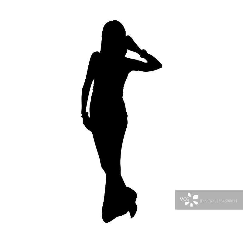 时尚女性的黑色剪影图片素材