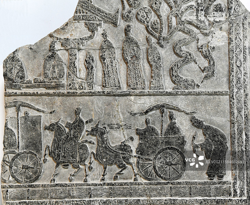 江苏徐州汉画像石艺术馆藏‌现实社会生活主题的画像石图片素材