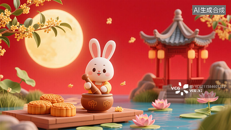 【AI数字艺术】中秋节插画图片素材