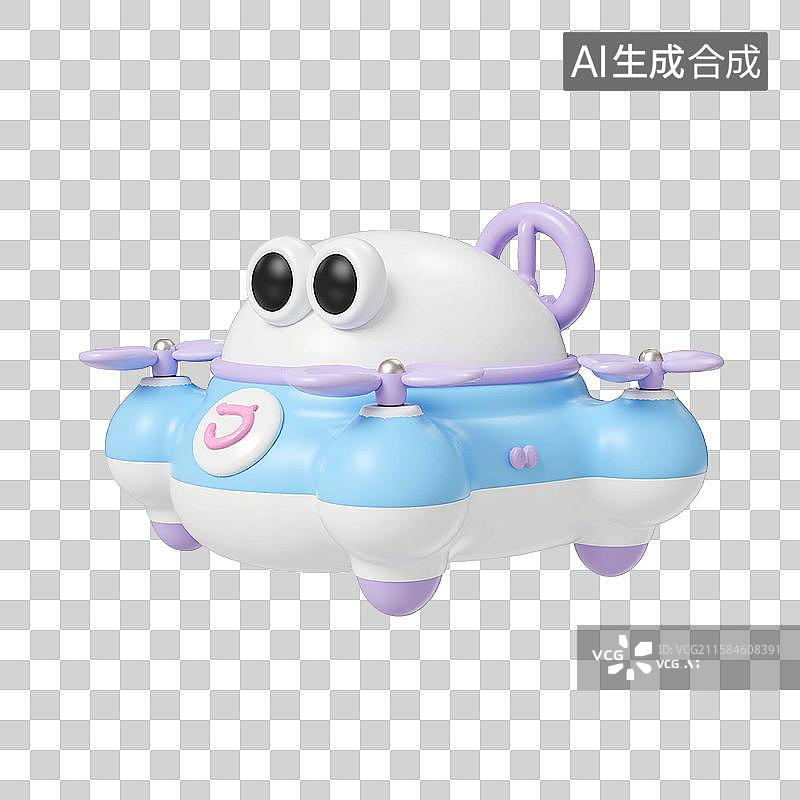 【AI数字艺术】3d膨胀风大眼睛无人机图片素材
