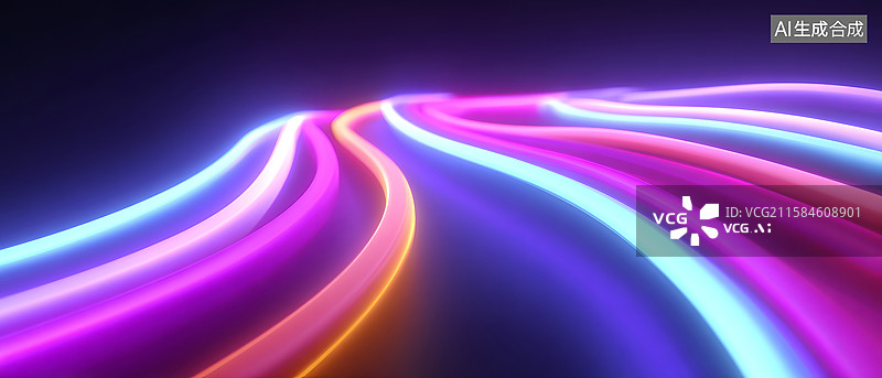 【AI数字艺术】抽象紫外线光线与霓虹背景图片素材