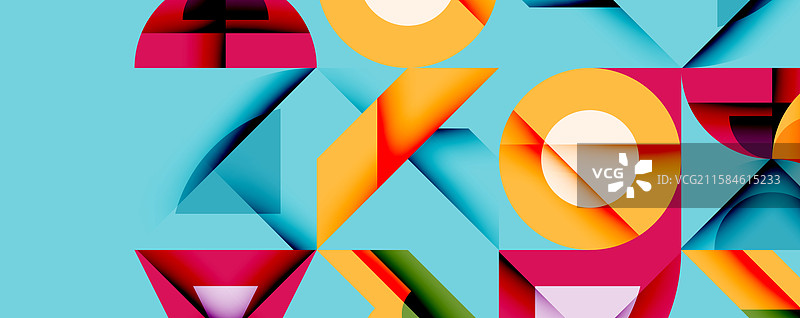 圆形、方形、线条的抽象背景图片素材