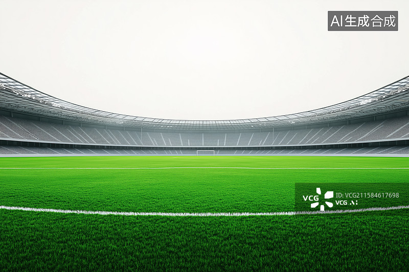 【AI数字艺术】空荡的绿茵赛场图片素材