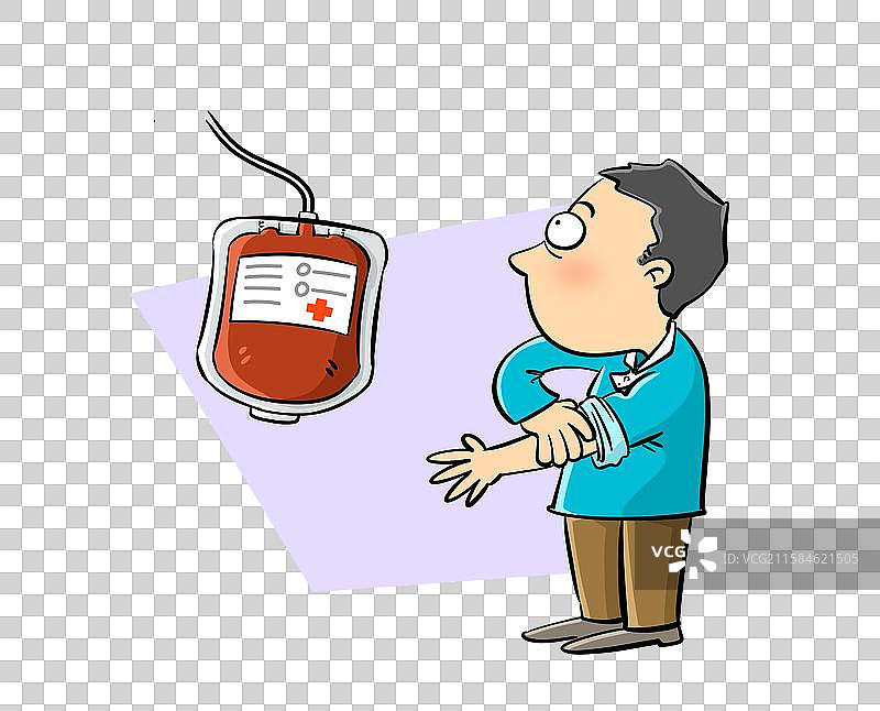 献血的人和血袋图片素材