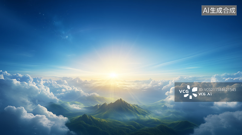 【AI数字艺术】云海曜晨图片素材
