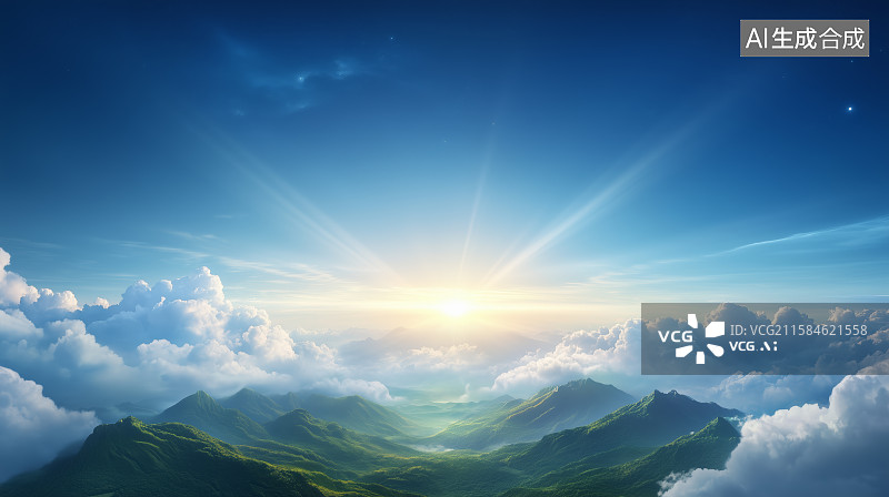 【AI数字艺术】云海曜晨图片素材