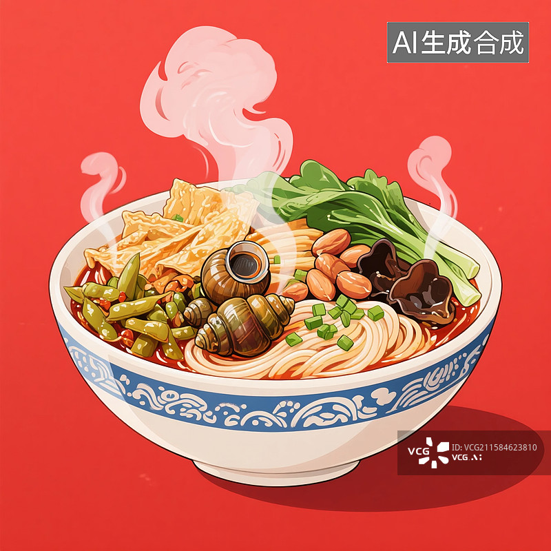 【AI数字艺术】香飘螺粉碗图片素材