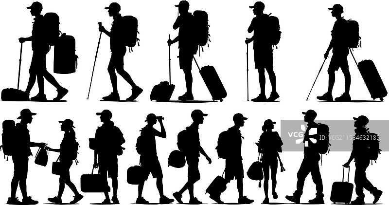 旅行者剪影 - 冒险图标图片素材