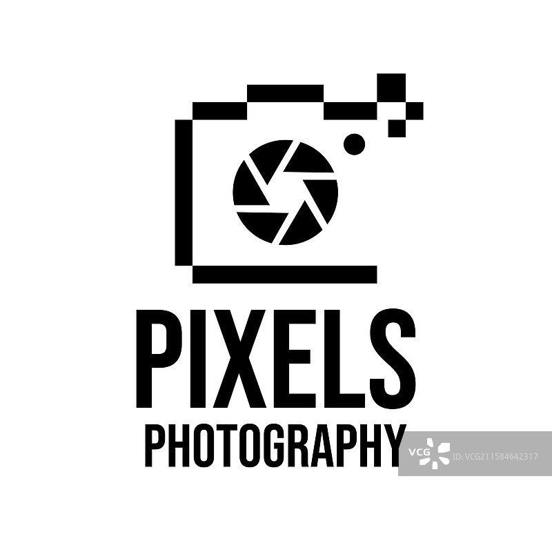 像素摄影扁平极简风格的标志设计图片素材