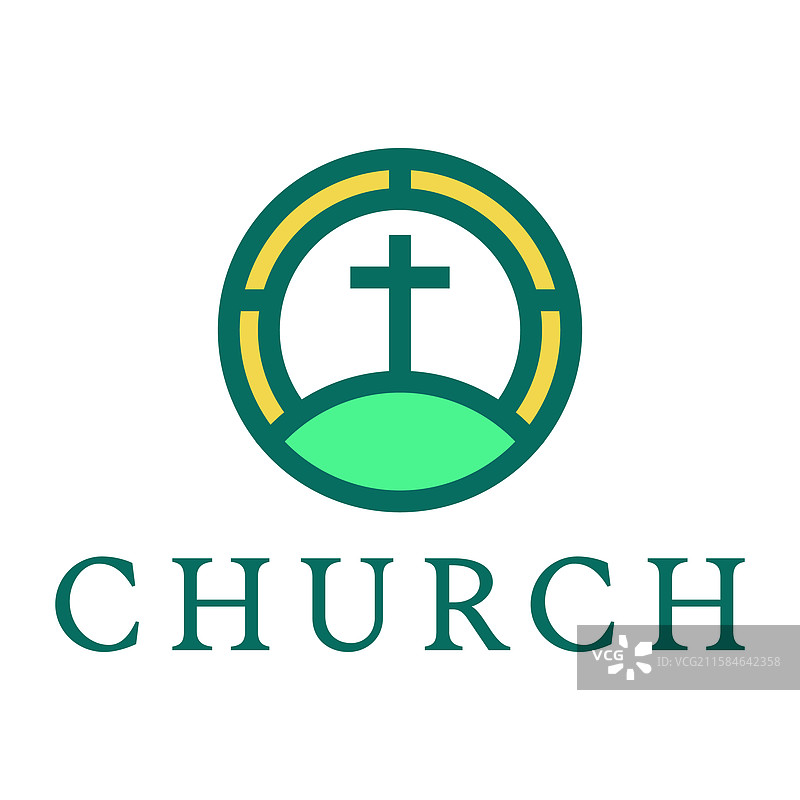 教堂扁平极简风格标志设计图片素材