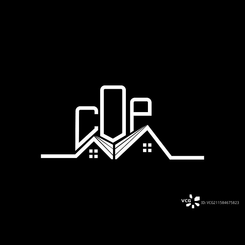 简单现代的房地产公司标志设计图片素材