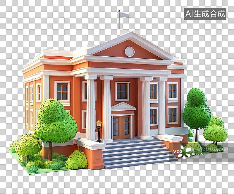 【AI数字艺术】古典建筑风格的政府大楼图片素材