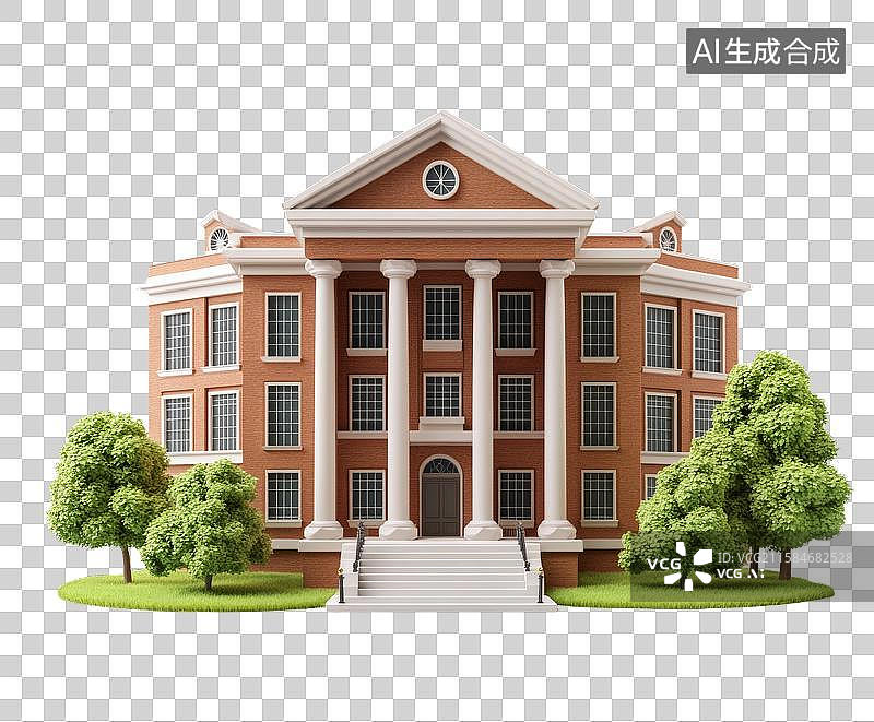 【AI数字艺术】古典建筑正面图图片素材