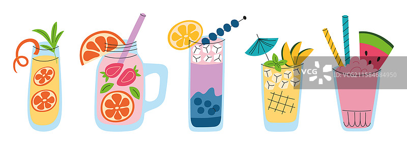 五种色彩缤纷的夏天图片素材