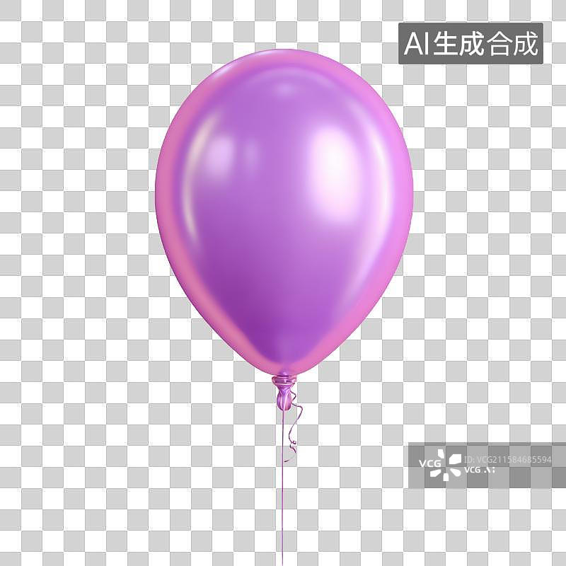 【AI数字艺术】一个闪亮的紫色气球图片素材