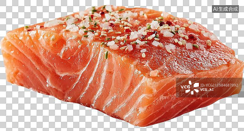 【AI数字艺术】香草调味新鲜生鲑鱼排图片素材