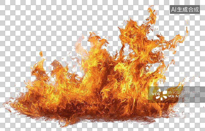 【AI数字艺术】炽热燃烧的火焰景象图片素材