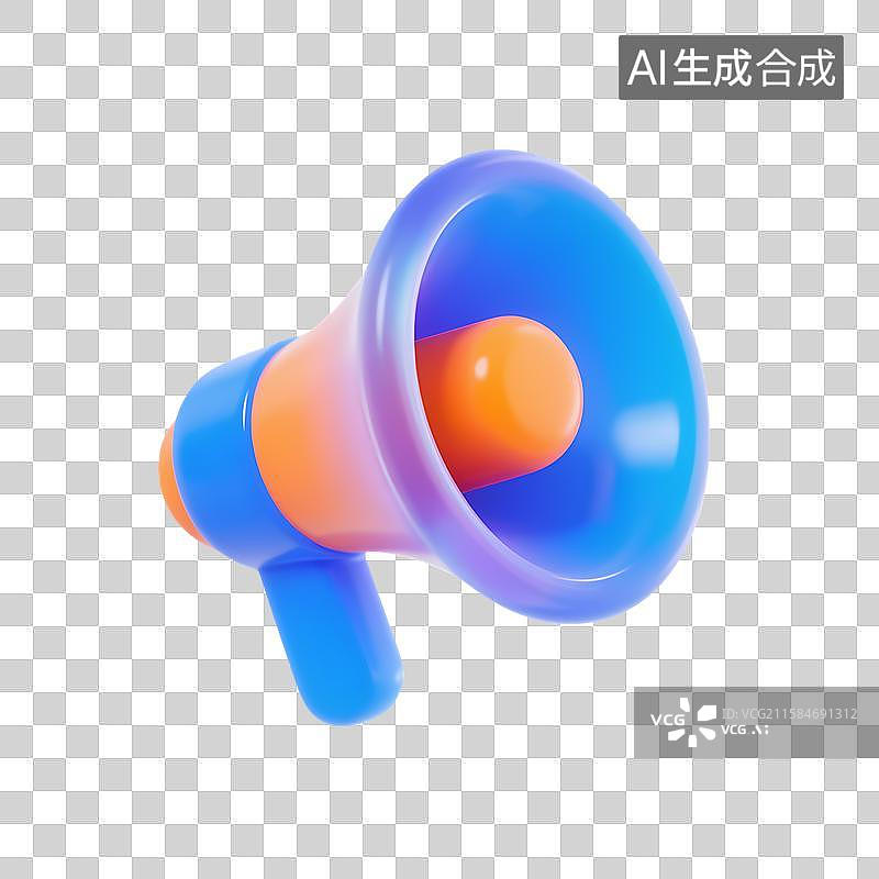 【AI数字艺术】渐变色扩音器图片素材