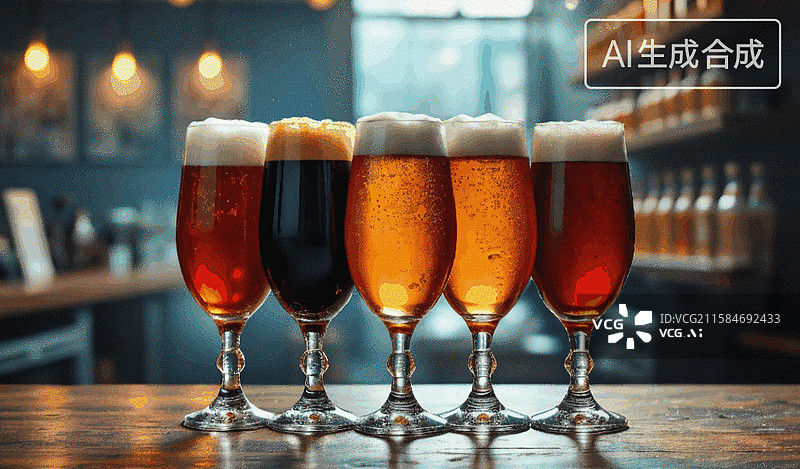 【AI数字艺术】啤酒杯中欢乐时光图片素材