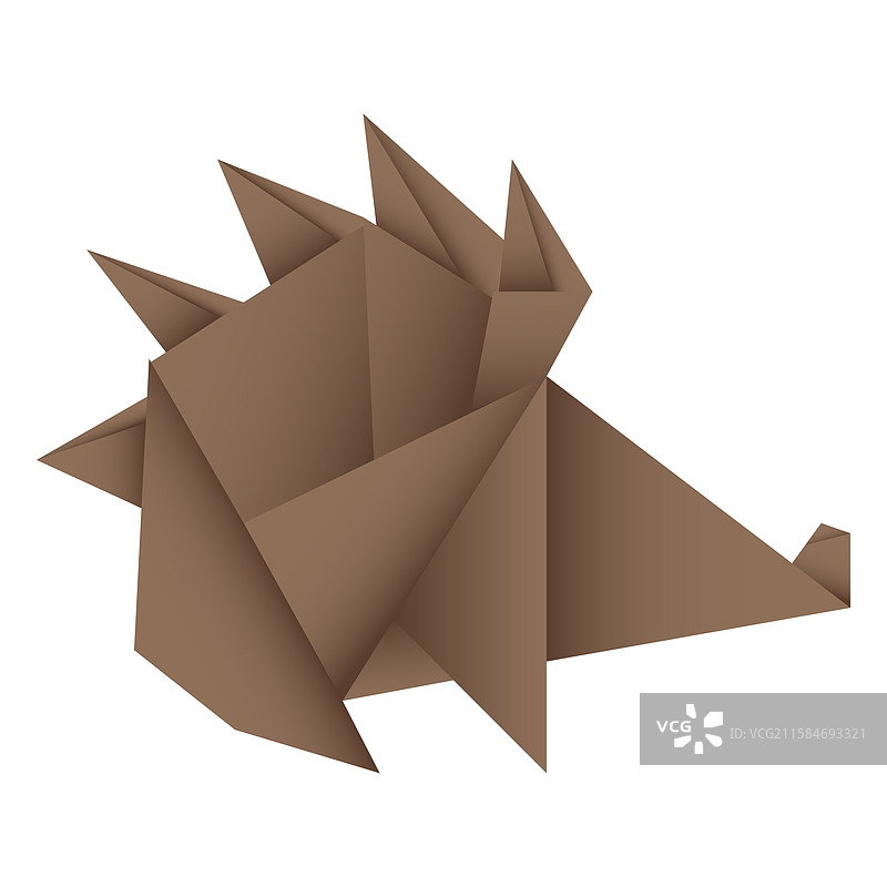 刺猬折纸抽象刺猬折纸标志图片素材