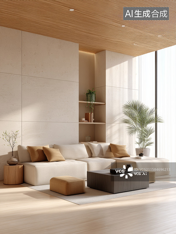 【AI数字艺术】现代简约客厅设计图片素材