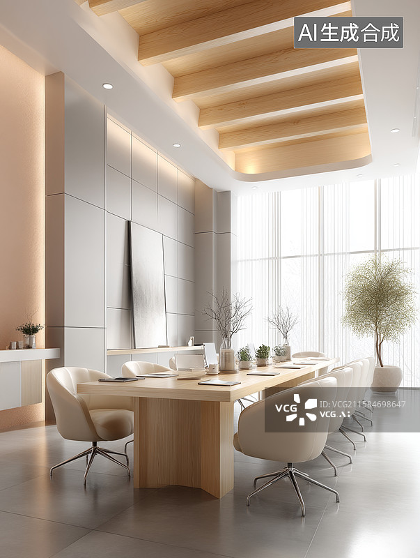 【AI数字艺术】现代简约会议室图片素材