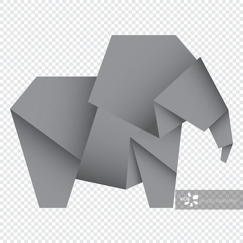 抽象大象折纸标志图片素材