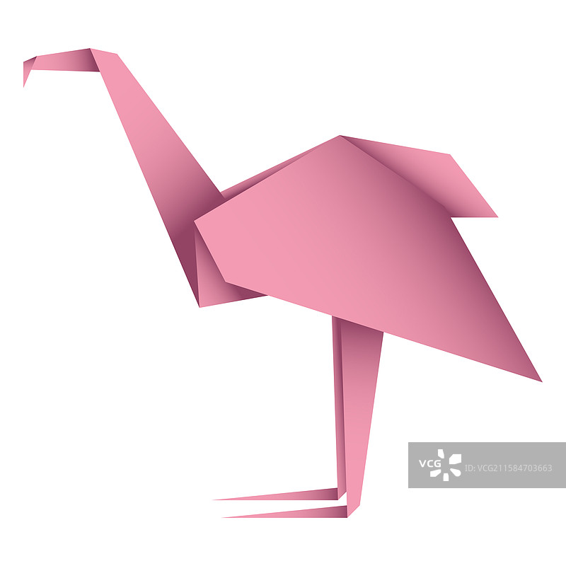 抽象的火烈鸟折纸标志图片素材