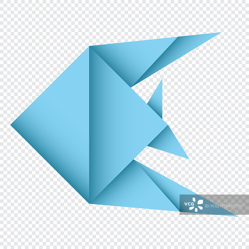 鱼折纸抽象鱼折纸标志设计图片素材