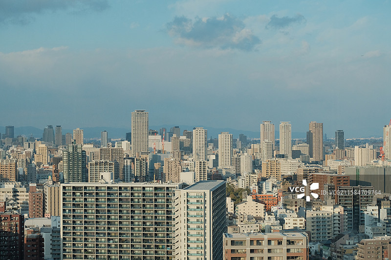 城市建筑的高角度视角大阪阿倍野Harukas300展望台图片素材