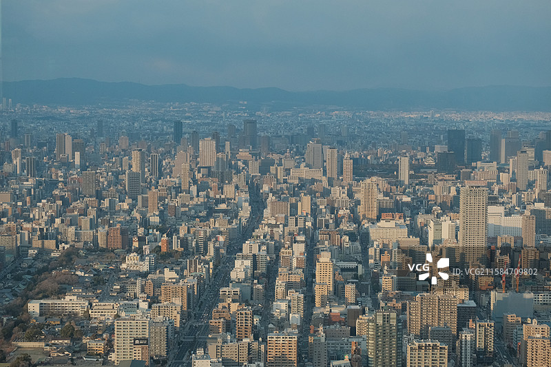 城市建筑的高角度视角大阪阿倍野Harukas300展望台图片素材