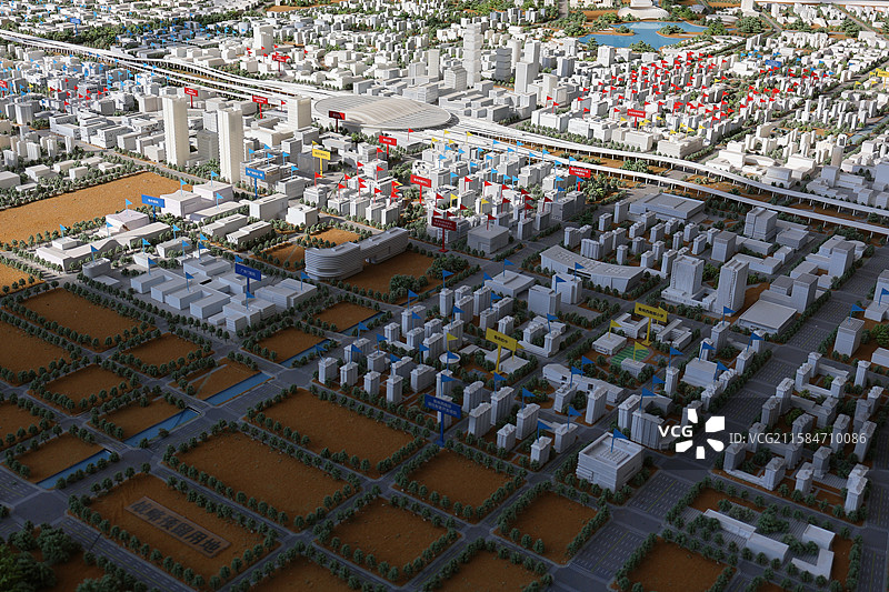 建筑风光-雄安新区-雄安高铁站现状与规划图片素材