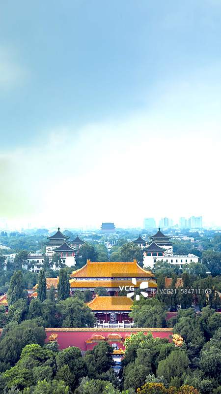 北京旅游风光——城市中轴线以南鼓楼鸟瞰图图片素材