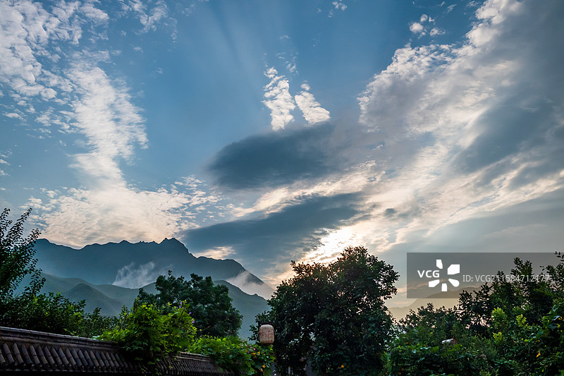 野三坡龙门天关景区—山村，大龙门古村落图片素材