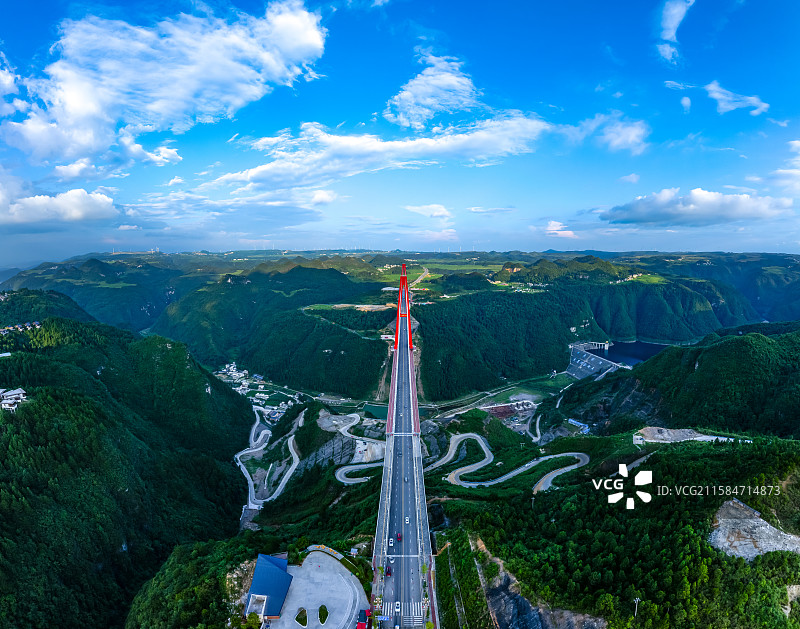 贵州桥梁高速公路航拍全景图图片素材