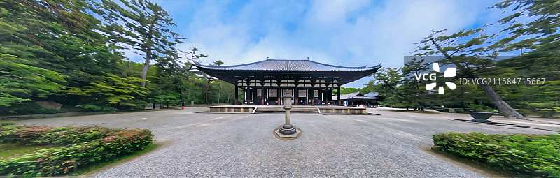 唐招提寺由鉴真大师主持建成，是日本律宗总本山，建筑具盛唐风格，文物众多，是中日文化交流的重要象征图片素材