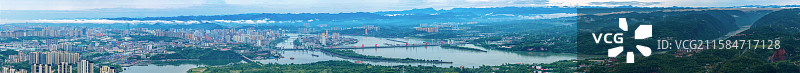 湖北宜昌全景图：一半山水一半城图片素材