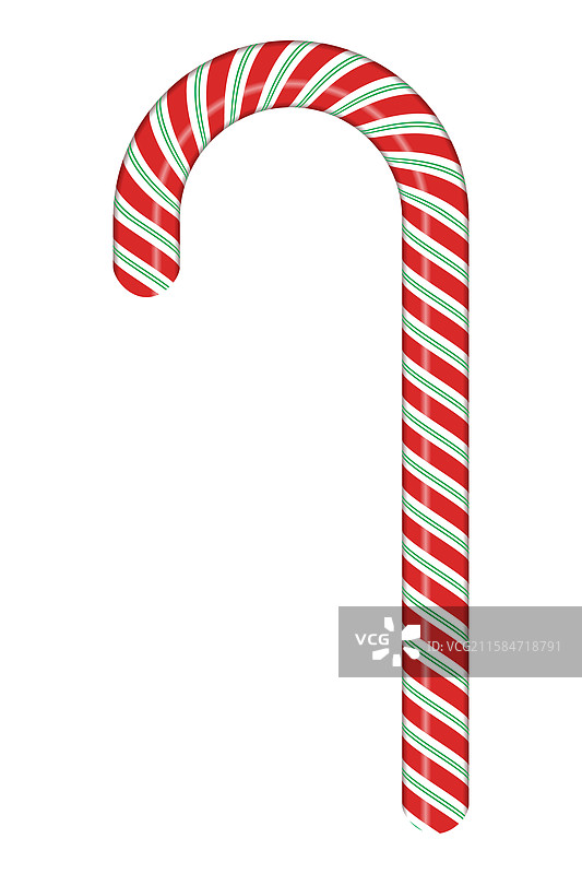 逼真的红白条纹糖果手杖图片素材