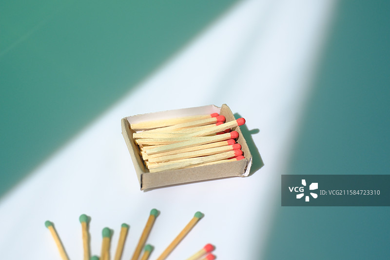 白色背景下的老式泊头火柴。火柴盒。洋火。设计素材图片素材