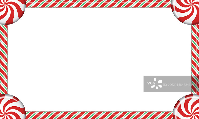 红白相间的矩形糖果手杖框架图片素材