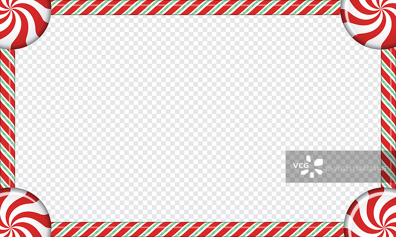 红白相间的矩形糖果手杖框架图片素材