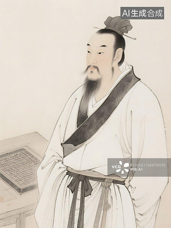 【AI数字艺术】古代名人肖像发明家张衡与毕昇图片素材