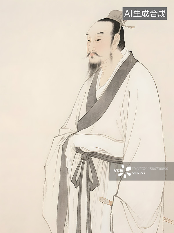 【AI数字艺术】古代名人肖像发明家张衡与毕昇图片素材