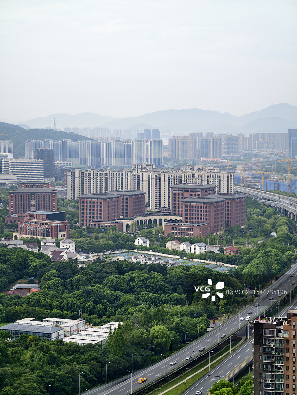 俯瞰北京航空航天大学杭州校区图片素材