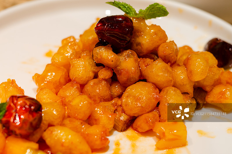 特色中餐宫保鲜贝丁图片素材